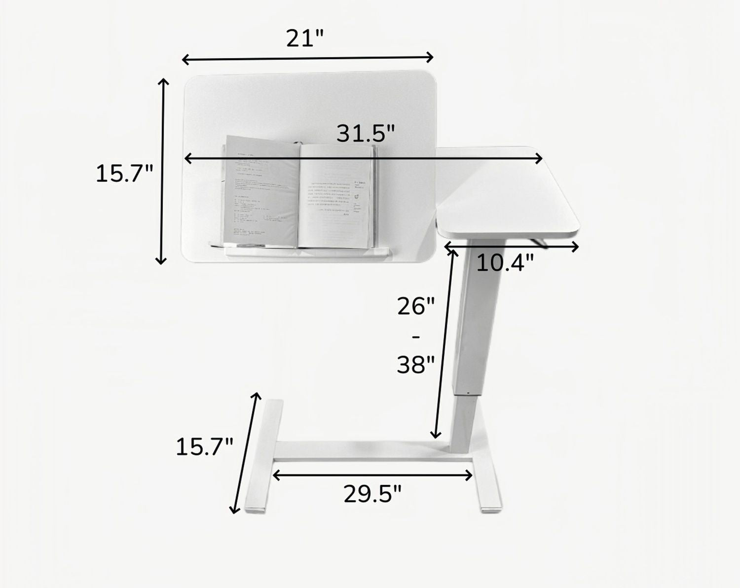 Folding Overbed - Bedside Desk / Table (white)