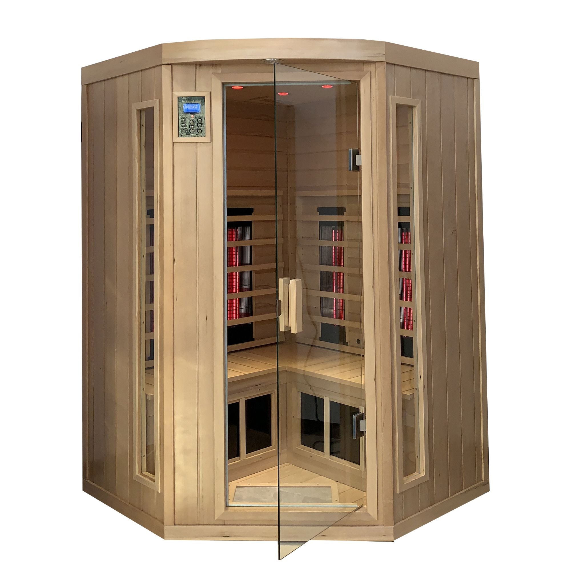 Hemlock Pentagonal Double Opening Glass Sauna Room