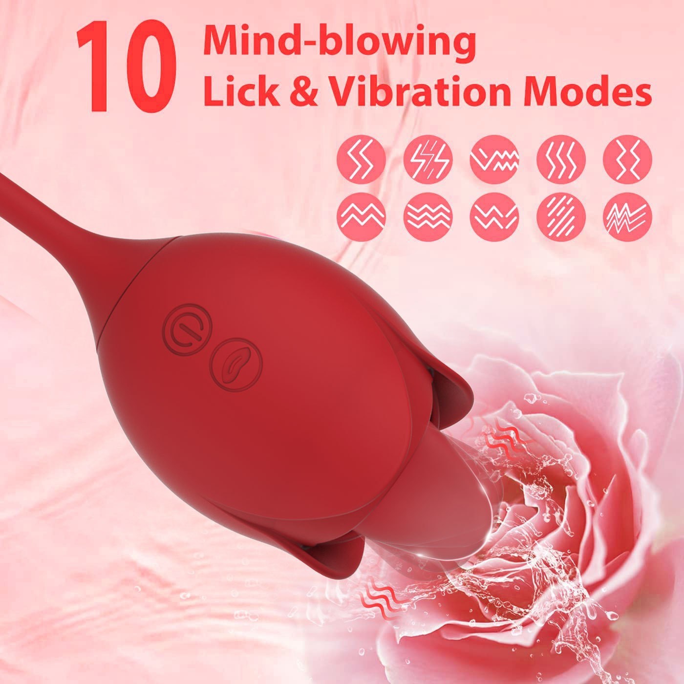 Dildo Vibrator - 2 in1 Sex Stimulator for Women with 9 Tongue Licking & Thrusting Dildo -  G Spot Vibrators