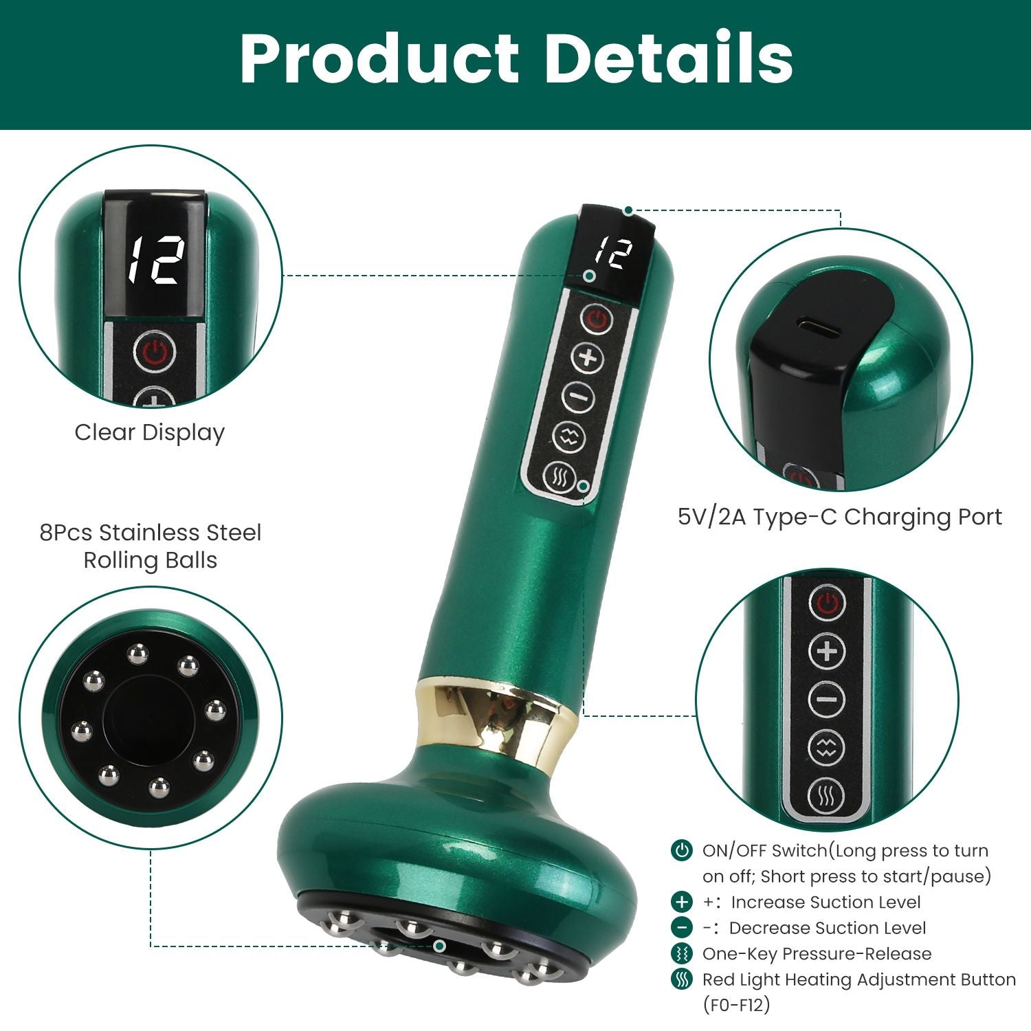Handheld Vacuum Suction Cupping Kit - Beauty Tool