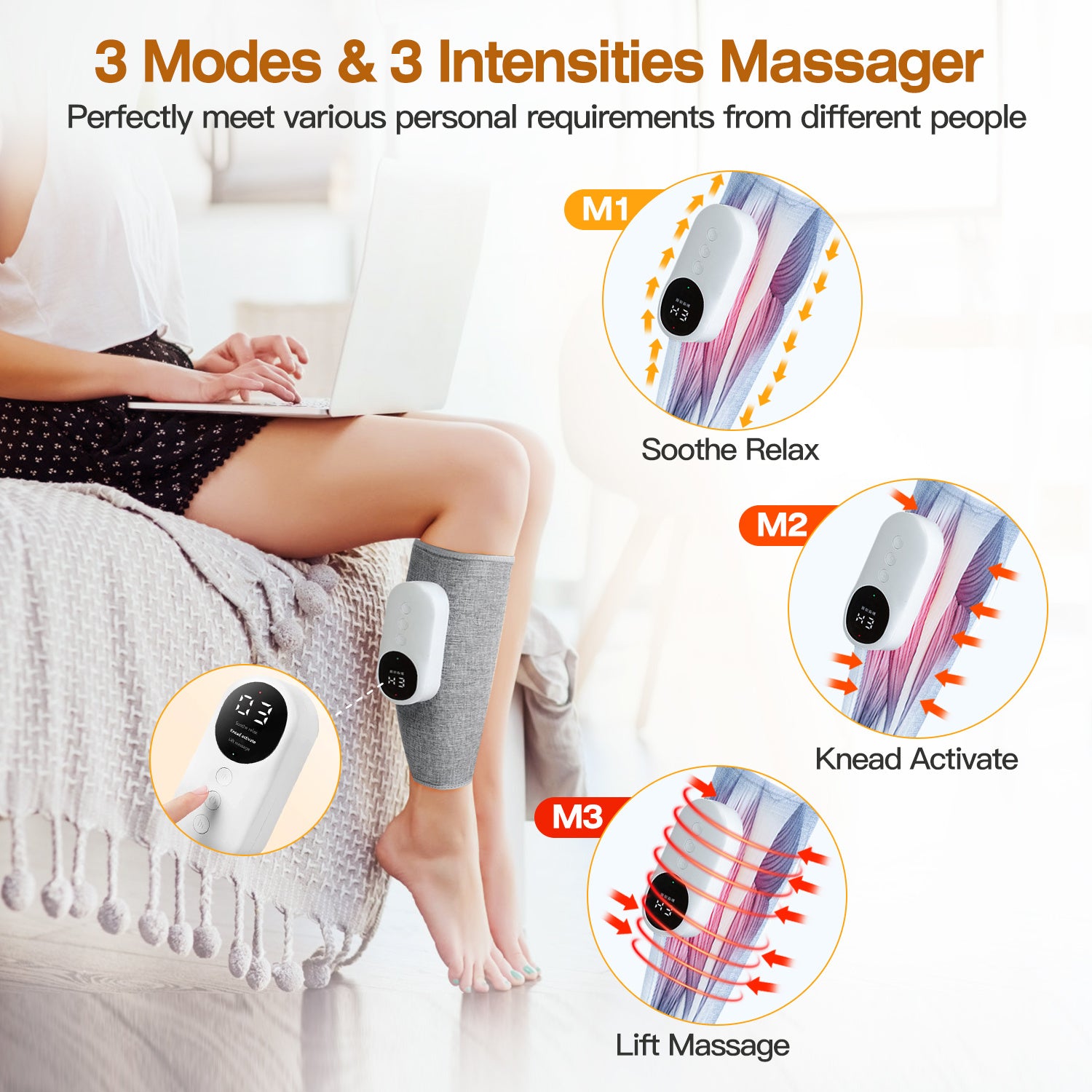 Electric Leg calf, arm, portable and adjustable massager.