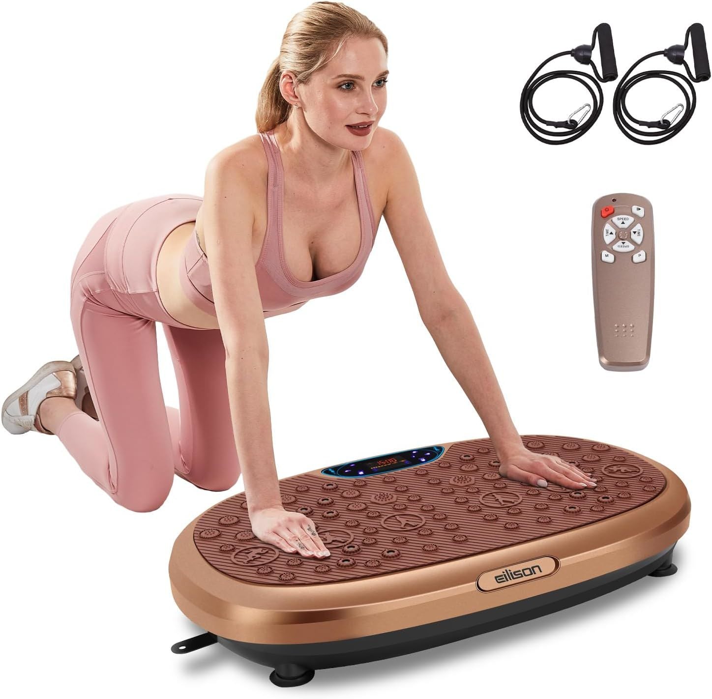 FitMax 3D XL Vibration Plate Exercise Machine - Whole Body Workout Vibration Platform w/Loop Bands