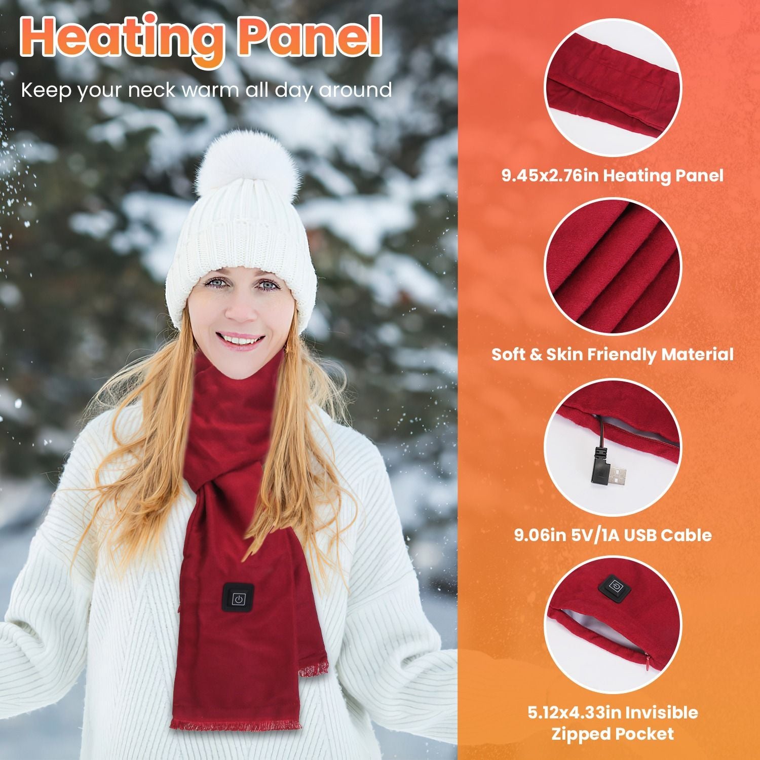 Electric Heated Winter Scarf
