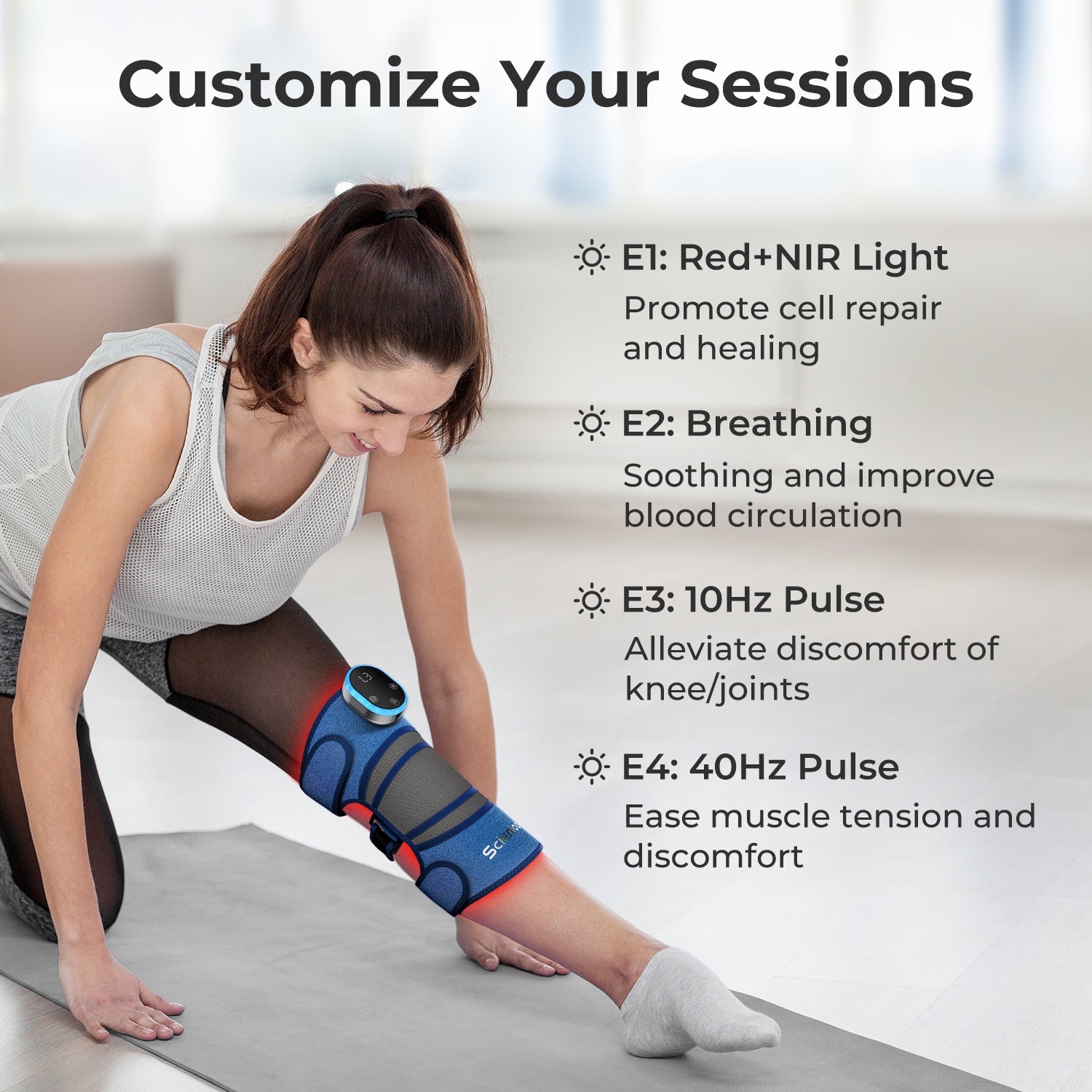 Infrared LED Light Therapy. Wireless Knee, shoulder, Elbow Brace - Massager Joint Vibration