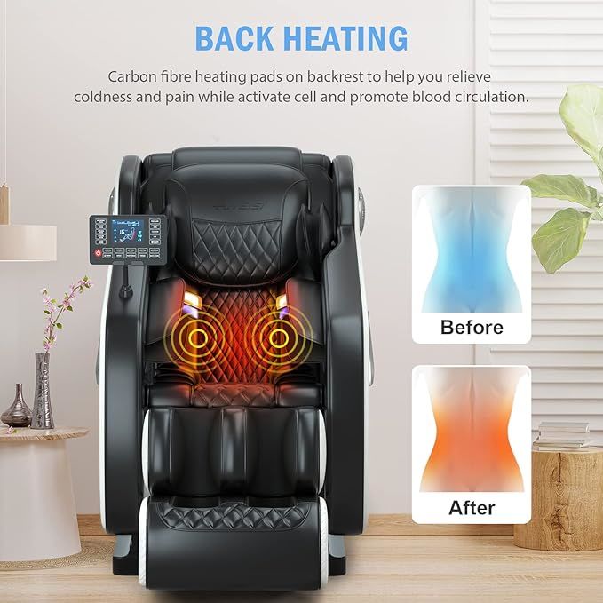 Massage chair, full body zero gravity recliner, with hip heating, foot massage and air massage system.