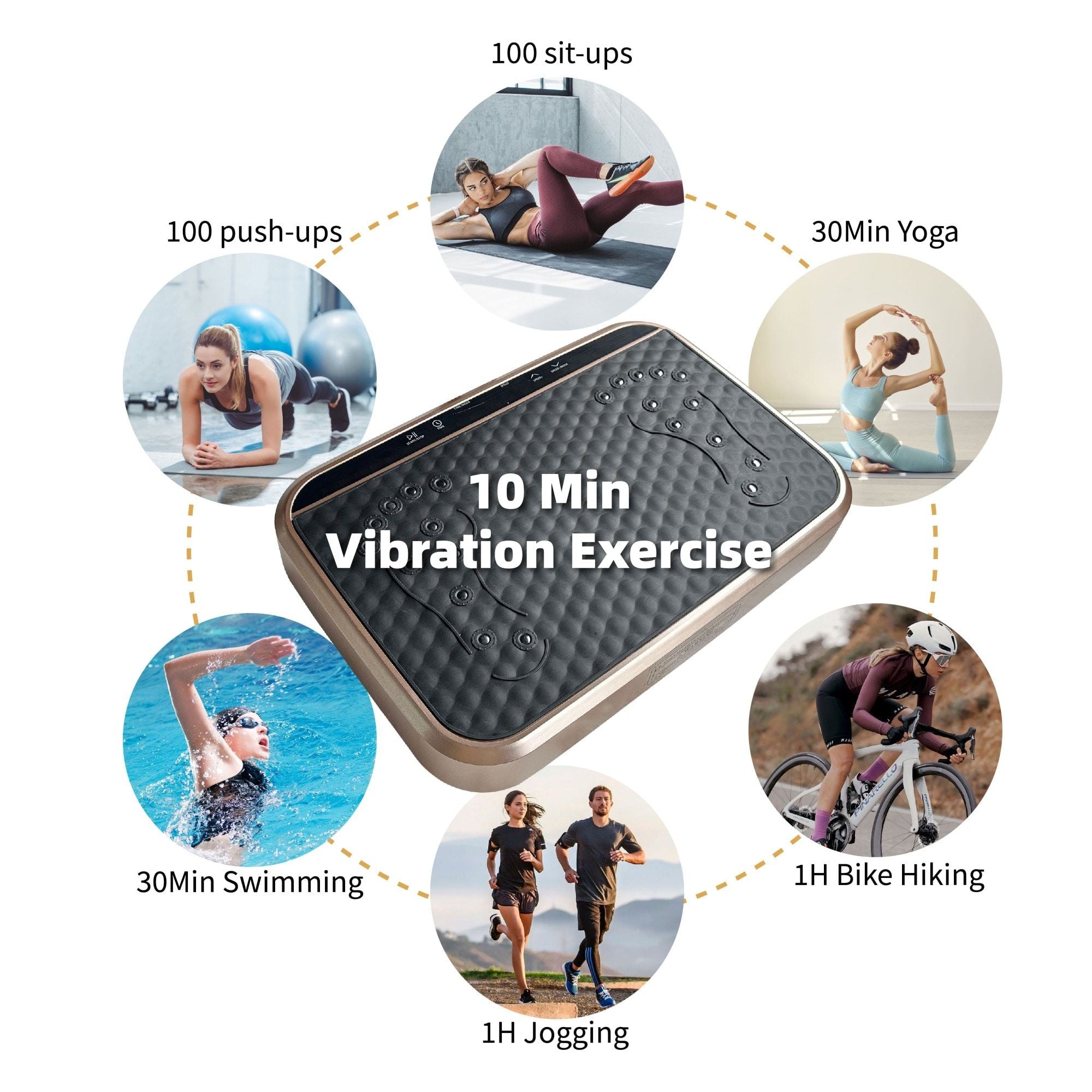Vibration Fitness Platform, Whole Body Exercise Machine for Lymphatic Drainage, Fat Burner and Weight Loss.