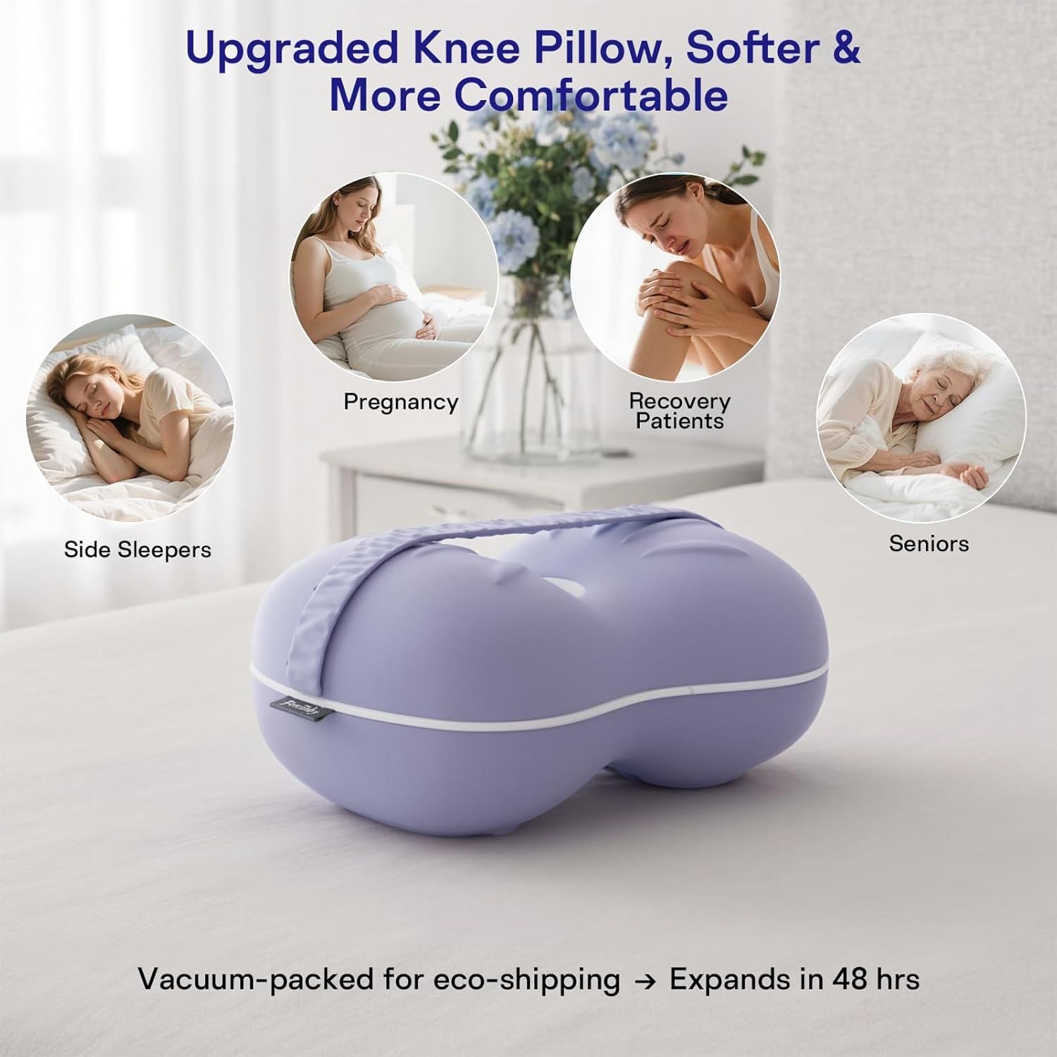 Smooth Spine Alignment / knee Memory Foam Pillow for Back Hip Pain, Spine Aligning, Sciatica, Surgery Recovery, Pregnancy