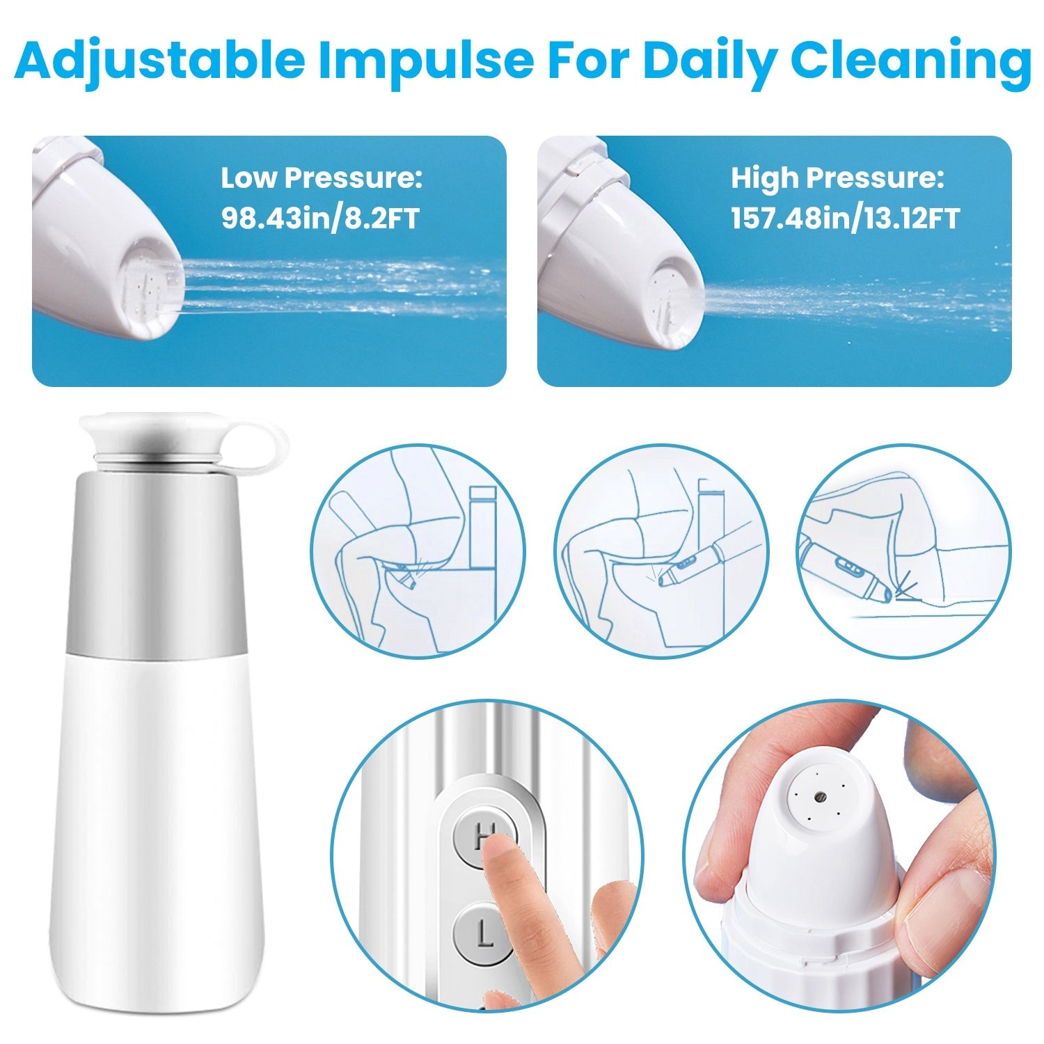 Portable Mini Bidet Sprayer. Electric Personal Toilet. Travel Bidet