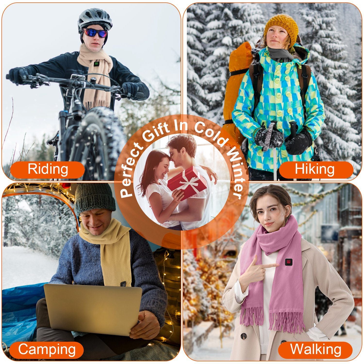 Electric Heated Winter Scarf/Shawl USB - Heating Neck Wrap Unisex