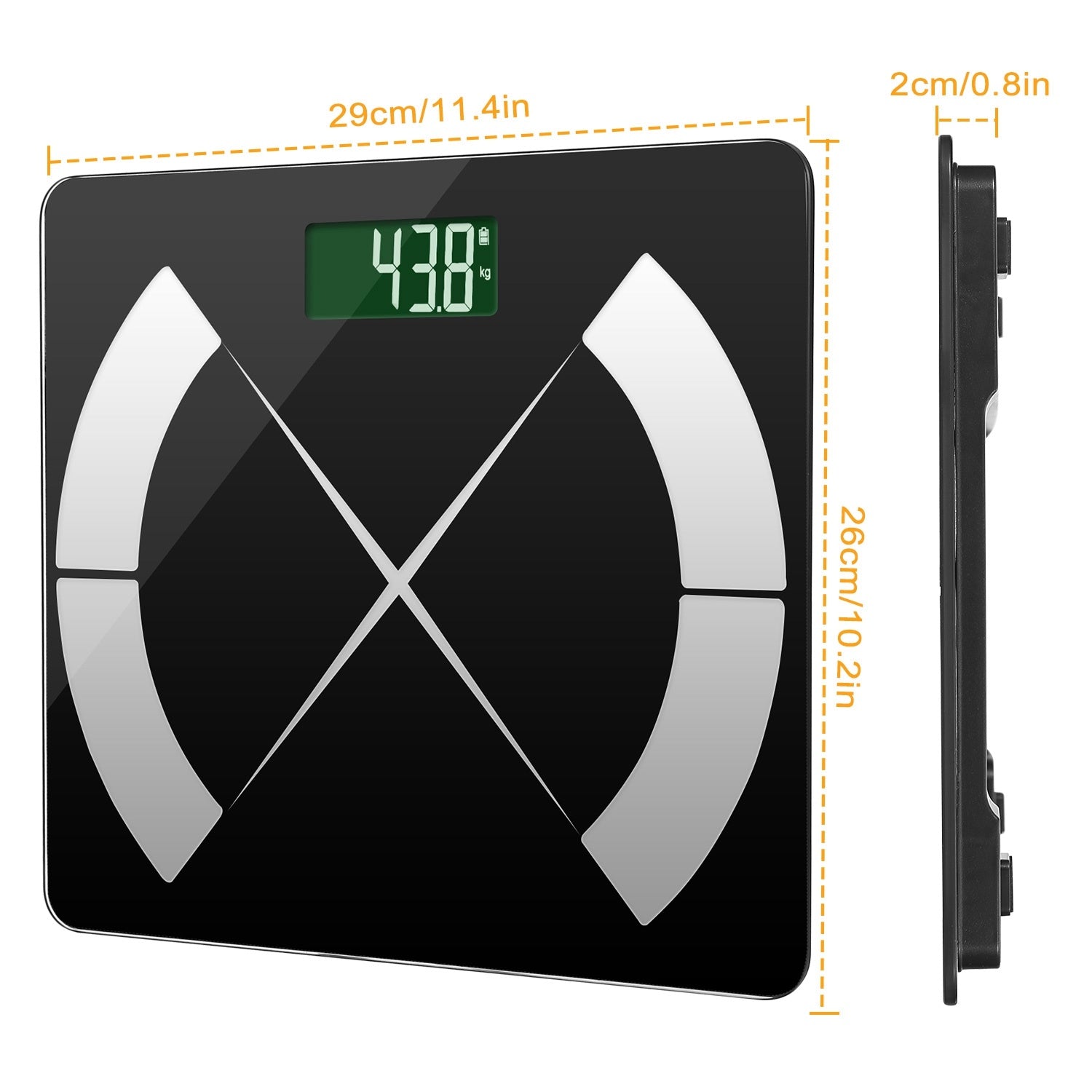 Smart body composition scale, digital fat monitor APP and, BMI analyzer.