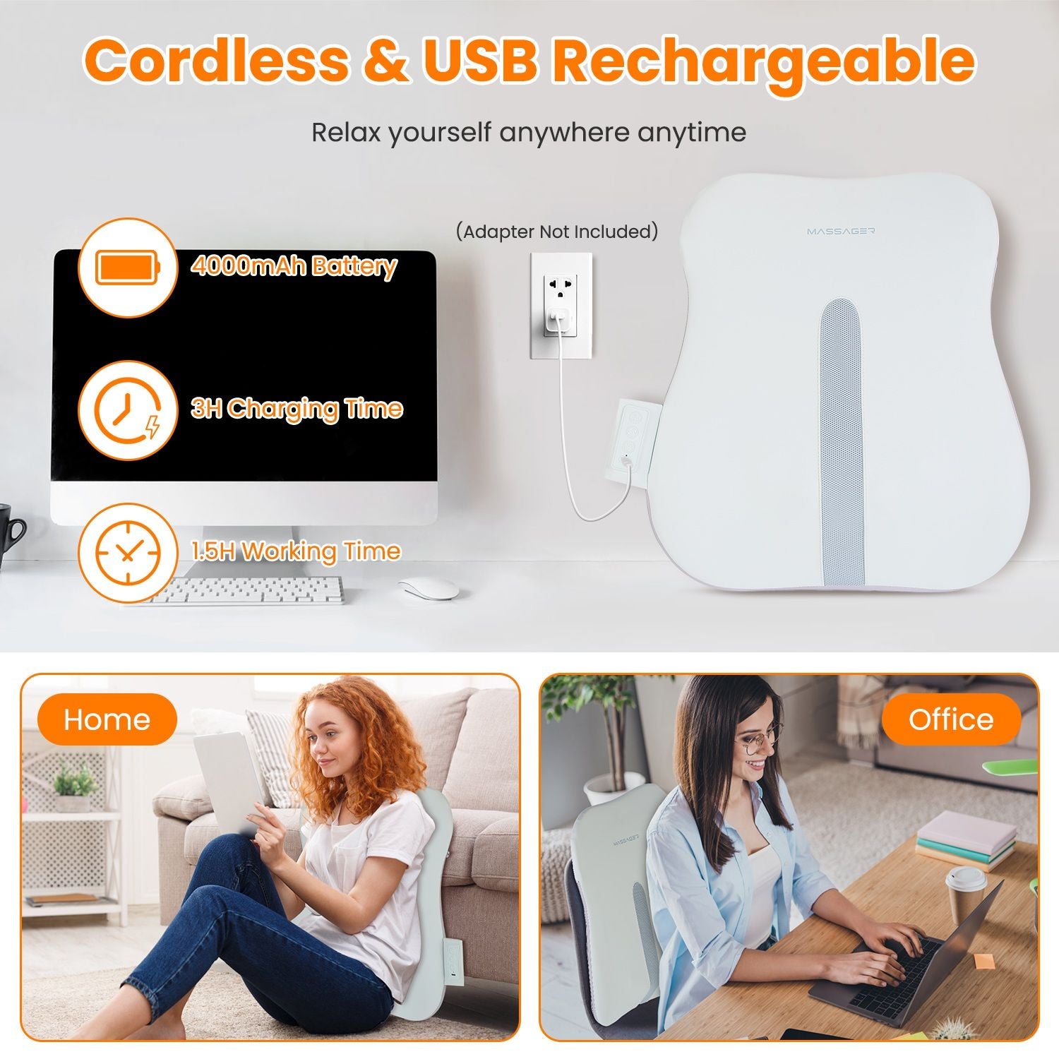 3D Deep Tissue Kneading Shiatsu Back Massager Massager Pillow * Back Shoulder Waist Lumbar