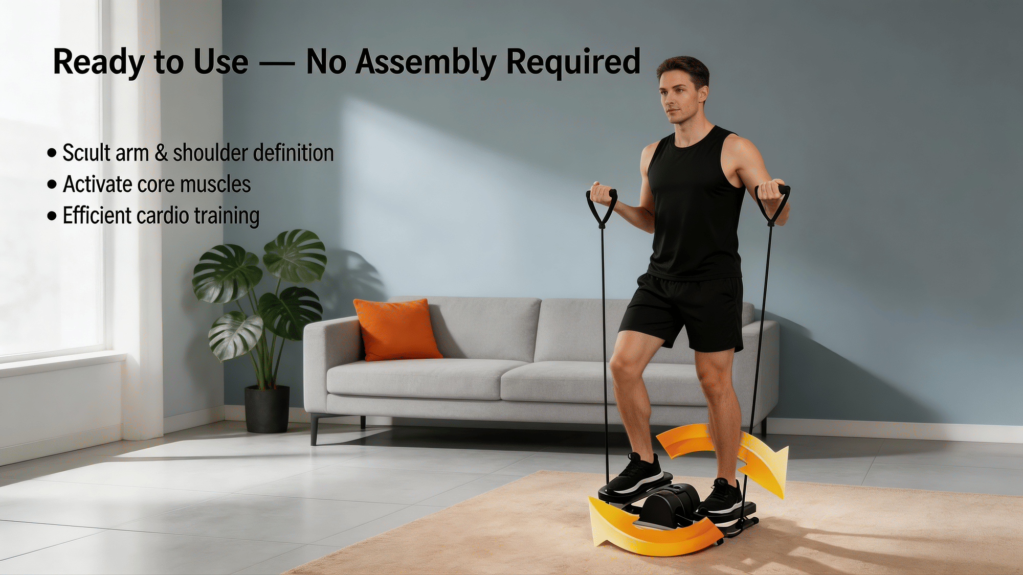 Low-Impact Elliptical Mini Stair Stepper Machine