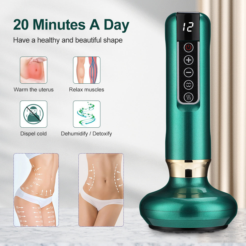 Electric Cupping Massager. Vacuum GuaSha Suction Cup. Anti Cellulite, Beauty Health Scraping Infrared Heat, Slimming Massage Therapy