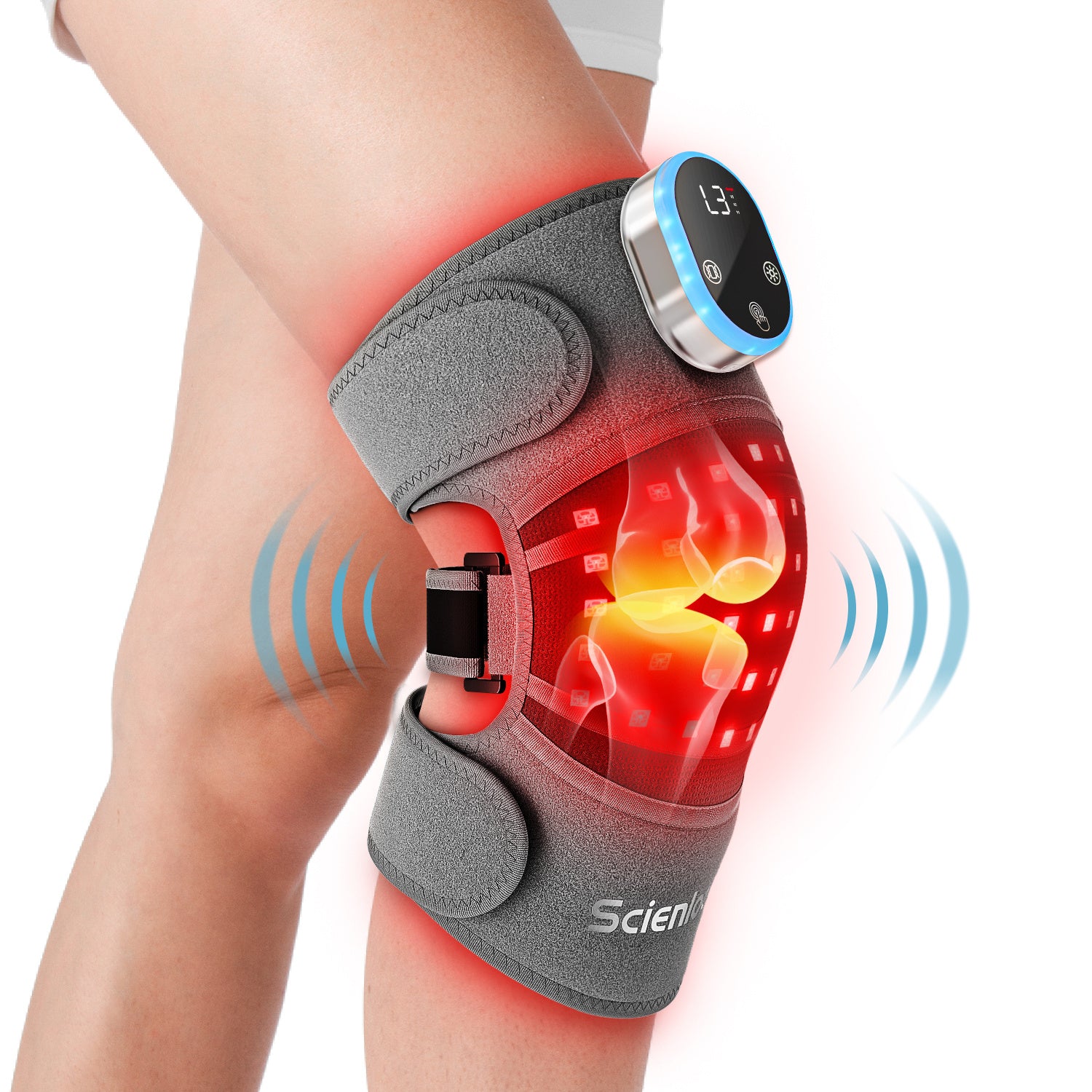 Infrared LED Light Therapy. Wireless Knee, shoulder, Elbow Brace - Massager Joint Vibration