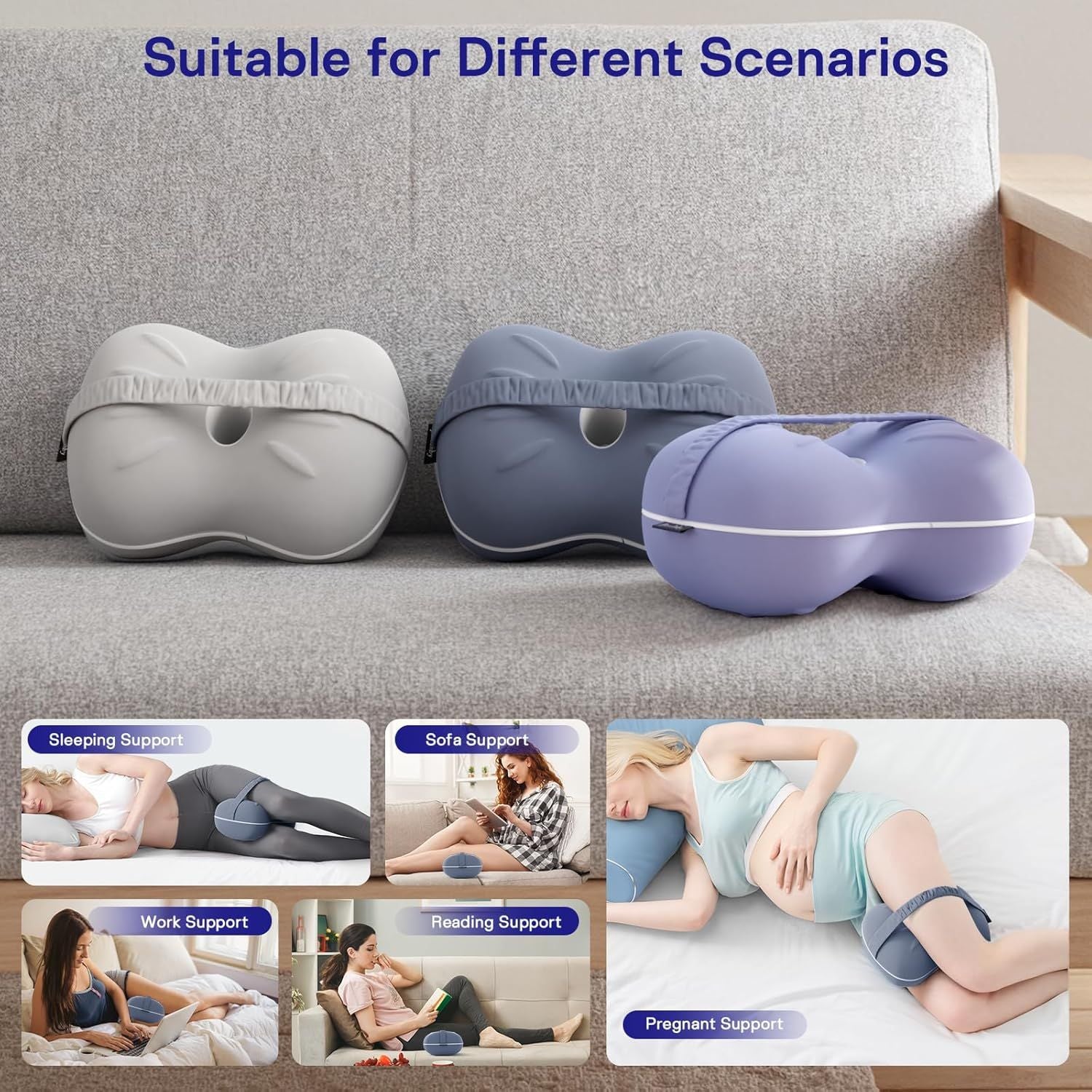 Smooth Spine Alignment / knee Memory Foam Pillow for Back Hip Pain, Spine Aligning, Sciatica, Surgery Recovery, Pregnancy