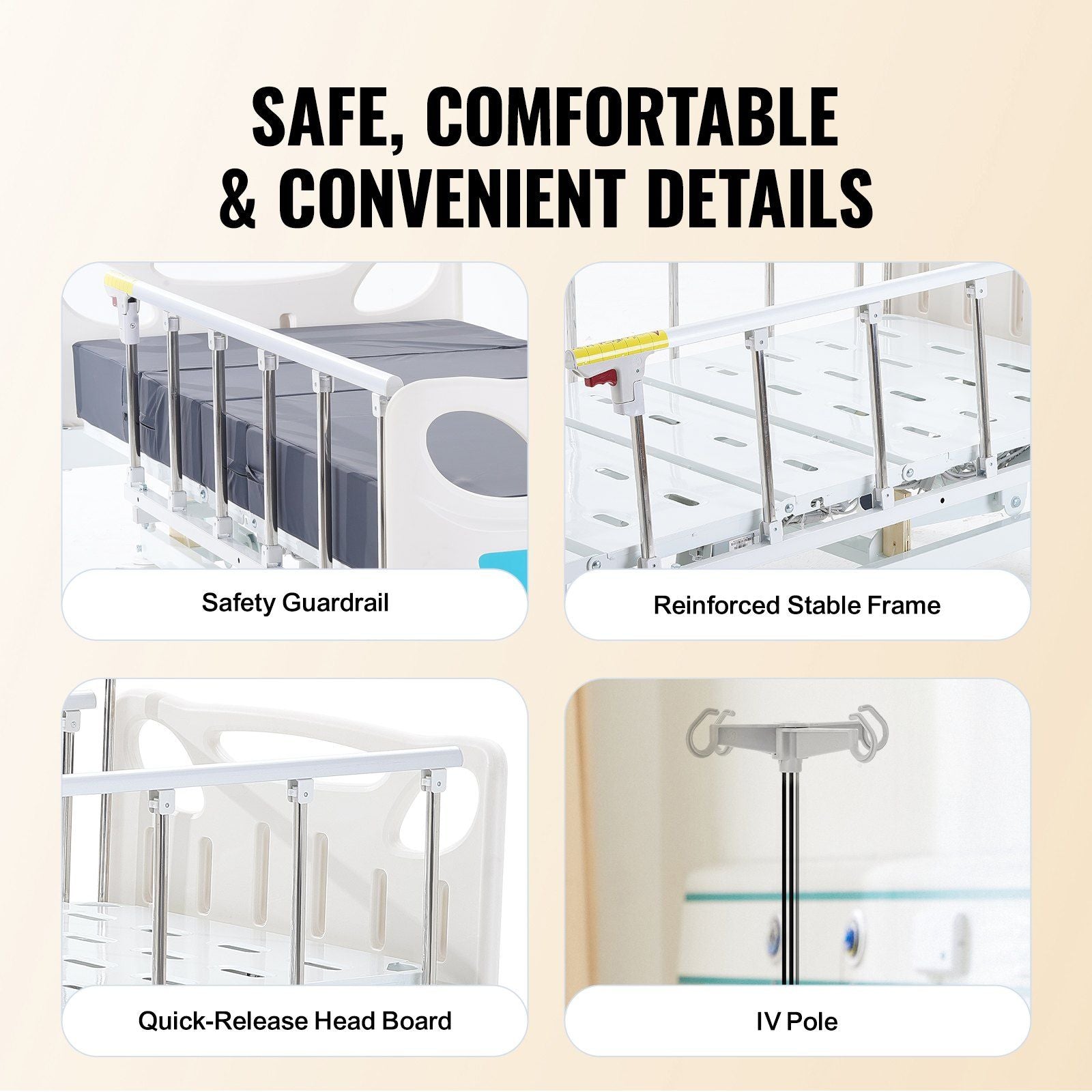Premium 3 Function Full Electric Hospital Bed - ICU Medical Bed
