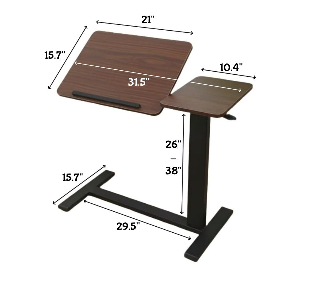 Folding Overbed - Bedside desk / Table (walnut)