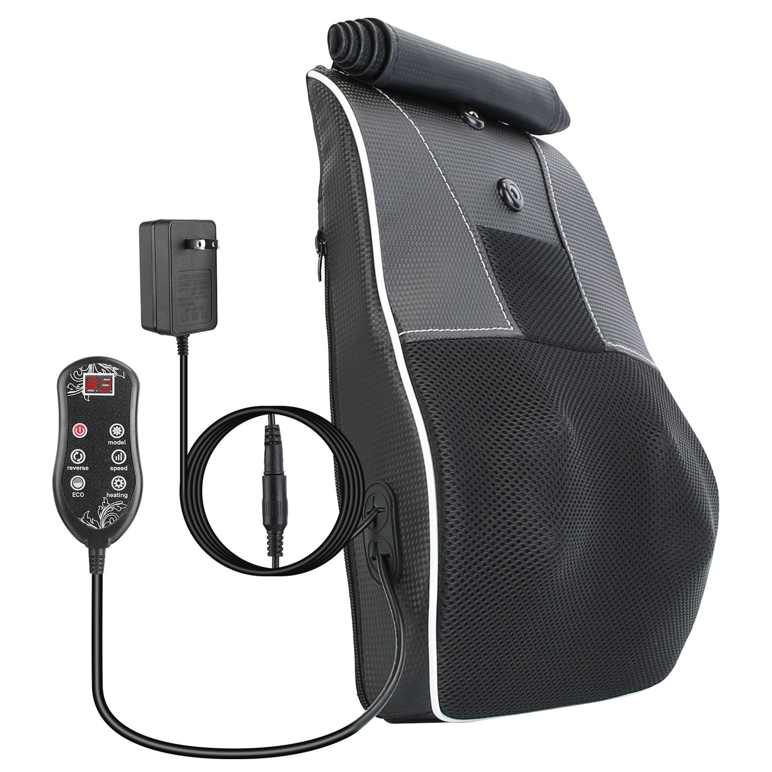 Back Massager with Heat 3D Kneading Massage Pillow