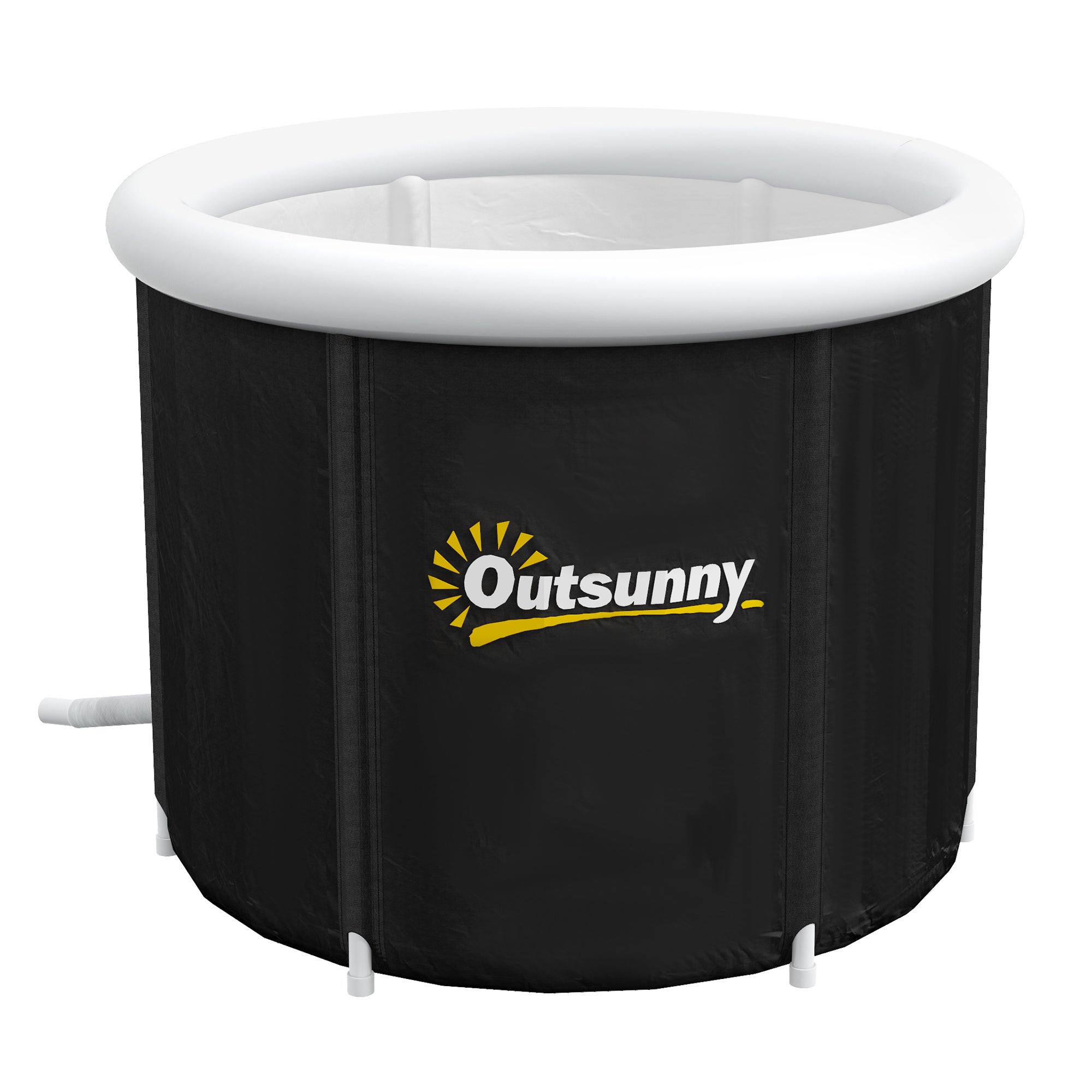 Outsunny Portable Ice Bath Tub, Cold Plunge Tub with Thermo Lid, Cover and Carry Bag - Black