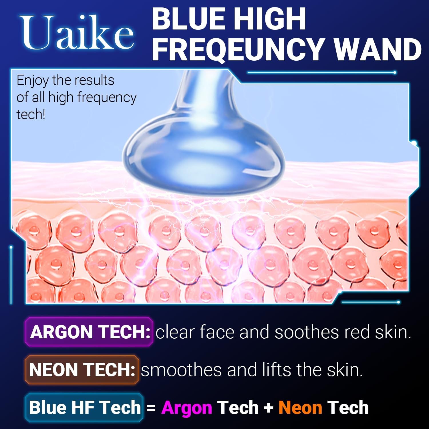 High Frequency Wand 'C Violet Portable Skin Therapy Machine