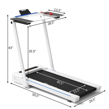 Folding Treadmill Running Machine with Table Speaker Remote