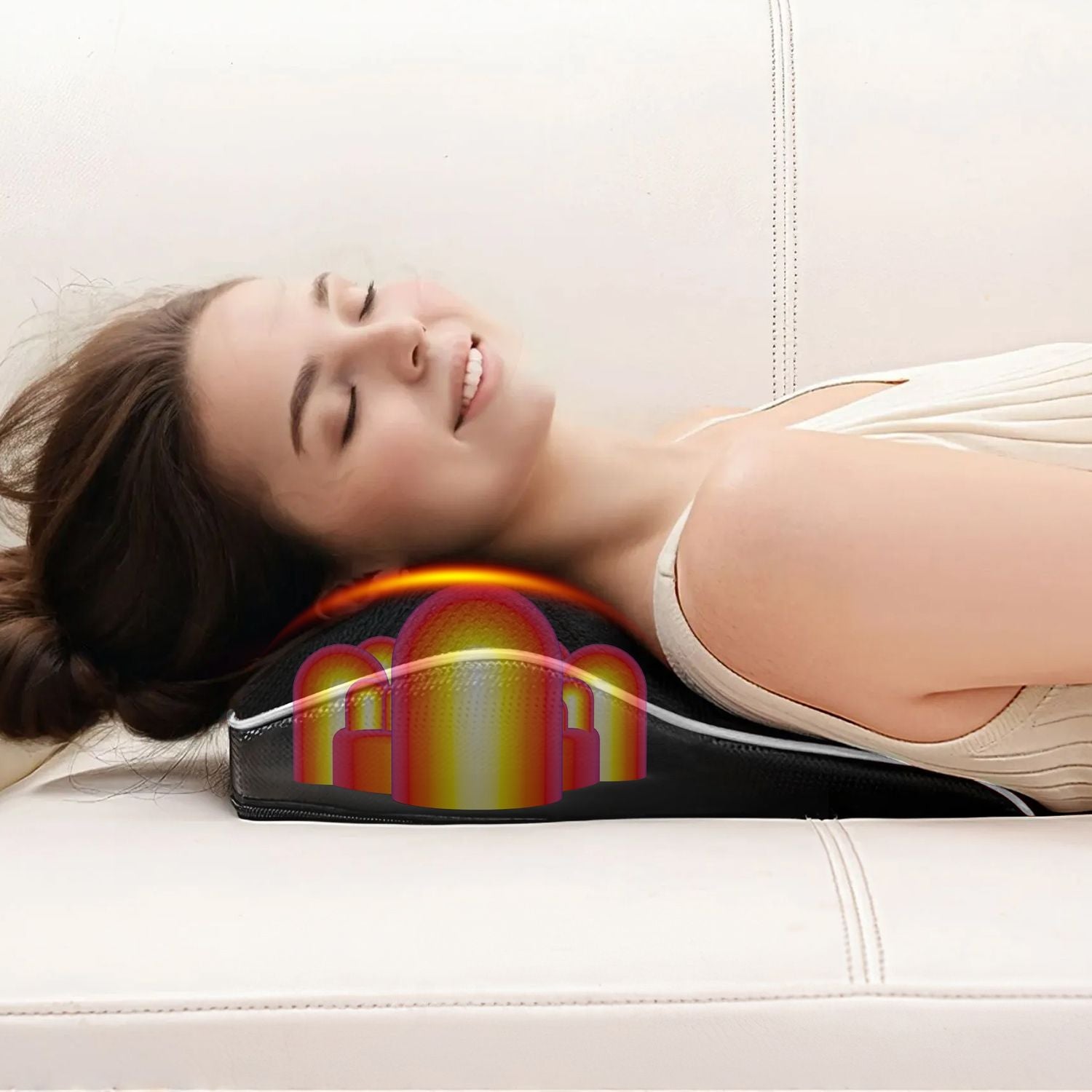 Back Massager with Heat 3D Kneading Massage Pillow
