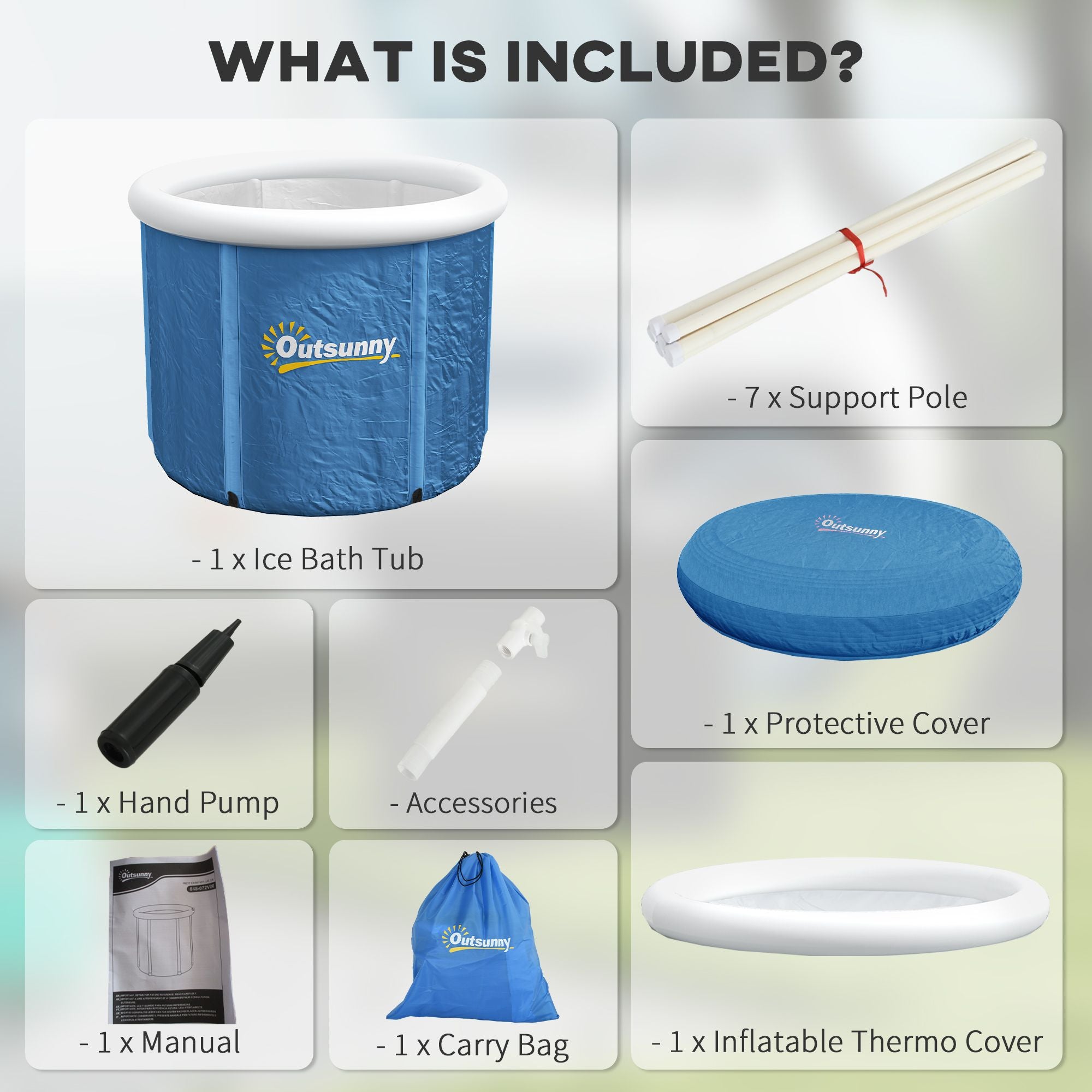 Portable Cold Plunge Tub - Ice Bath Cold Water Therapy Tub with Thermo Lid