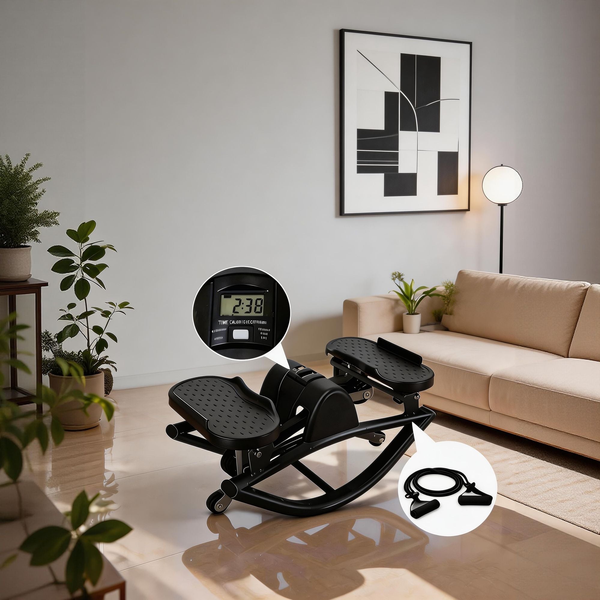 Low-Impact Elliptical Mini Stair Stepper Machine