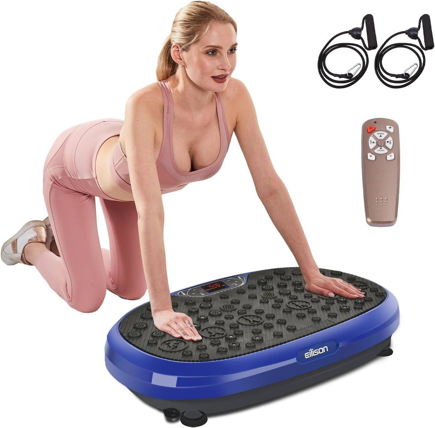 FitMax 3D XL Vibration Plate Exercise Machine - Whole Body Workout Vibration Platform w/Loop Bands