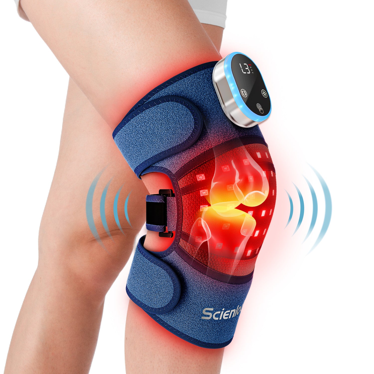 Infrared LED Light Therapy. Wireless Knee, shoulder, Elbow Brace - Massager Joint Vibration