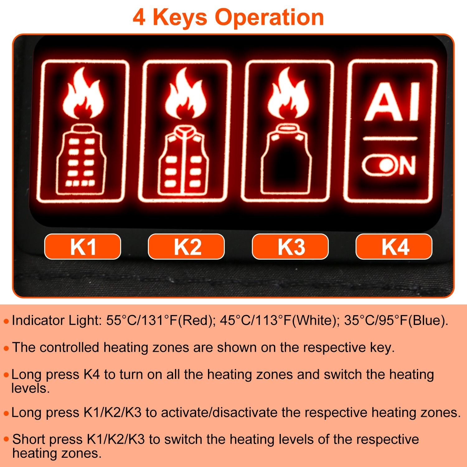Heated Vest Men/Women with 23 Heating Zones, and 3 Heat Levels