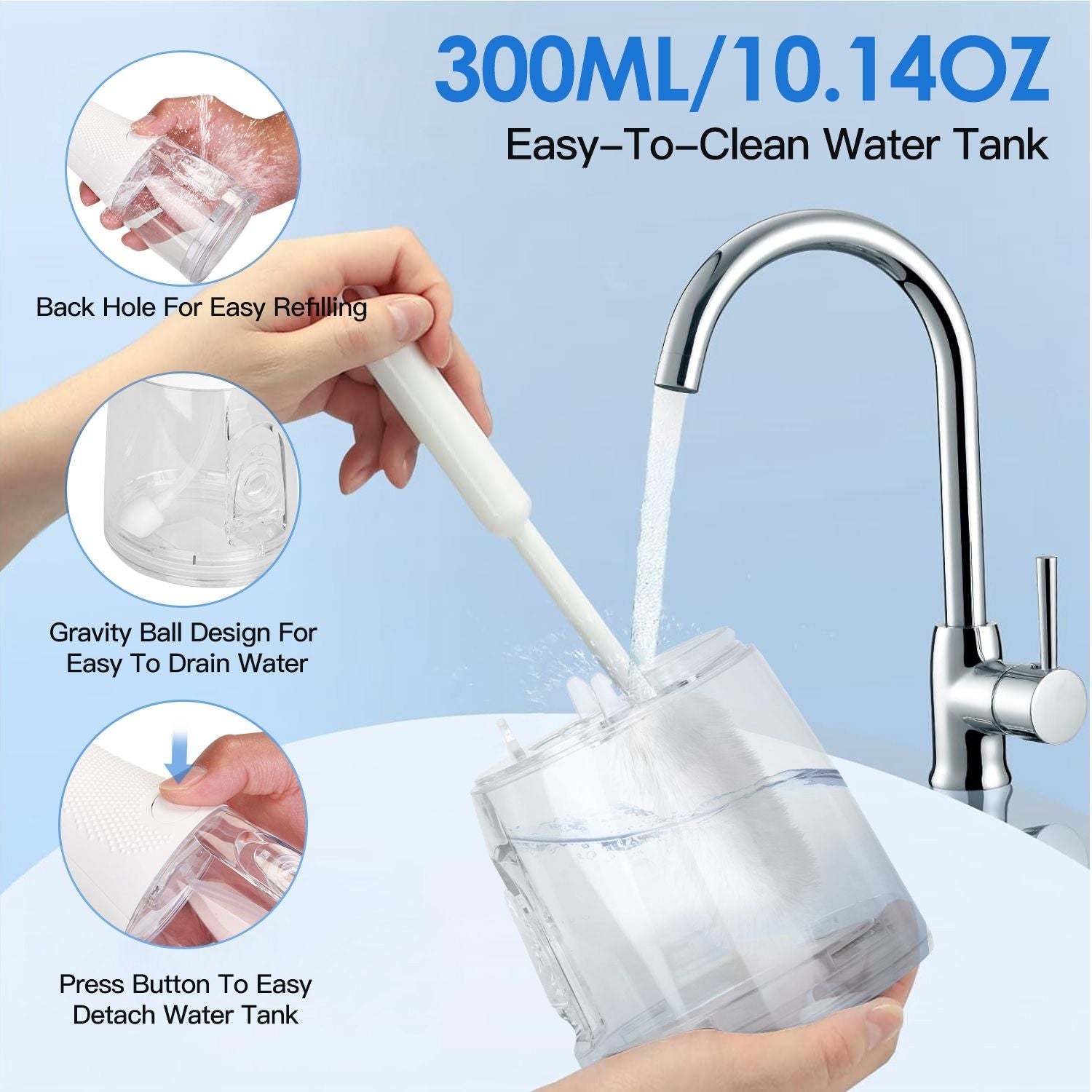 Cordless Rechargeable Dental Oral Irrigator IPX7