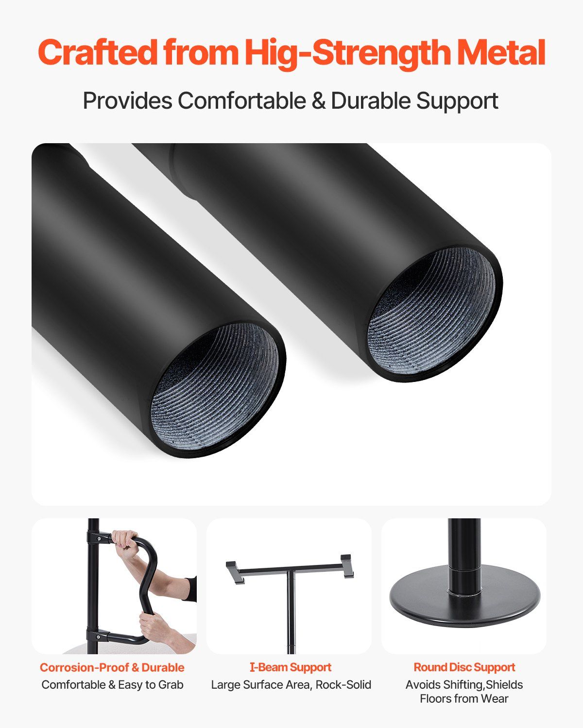 Floor-to-Ceiling Transfer Pole, Tension Mounted Bathroom Grab Bar with Anti-Slip Curve Handle