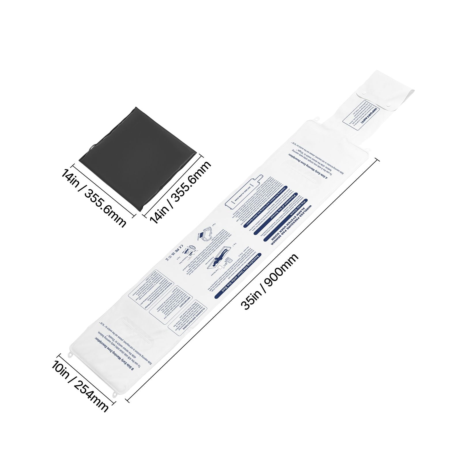 Wireless Bed and Chair Sensor Pad with Call Button & Pager