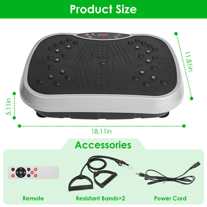 Vibration Plate Exercise Machine With Resistant Bands / Remote Control
