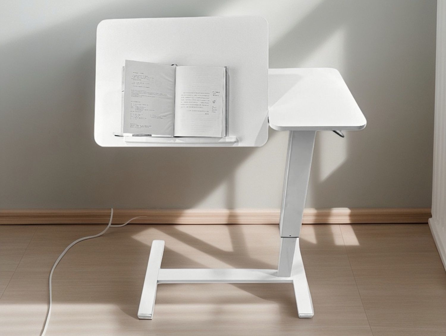 Folding Overbed - Bedside Desk / Table (white)