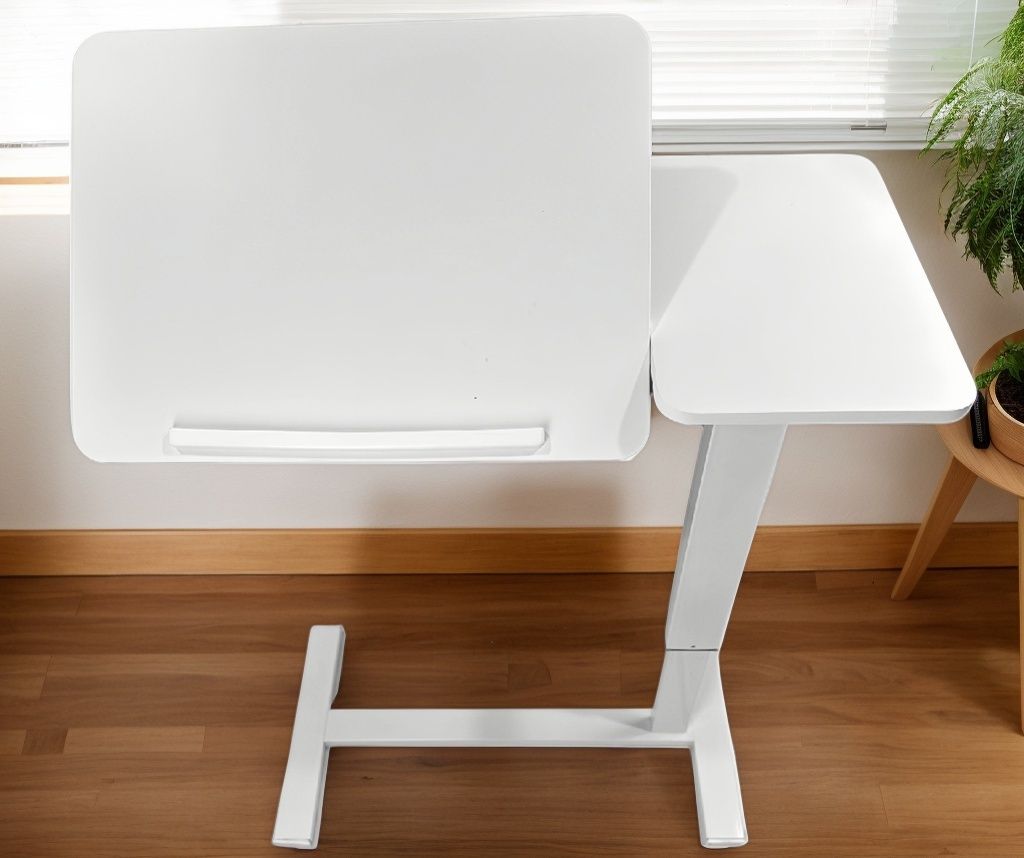 Folding Overbed - Bedside Desk / Table (white)