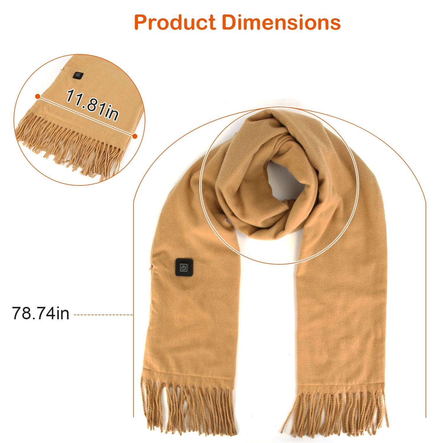 Electric Heated Winter Scarf/Shawl USB - Heating Neck Wrap Unisex