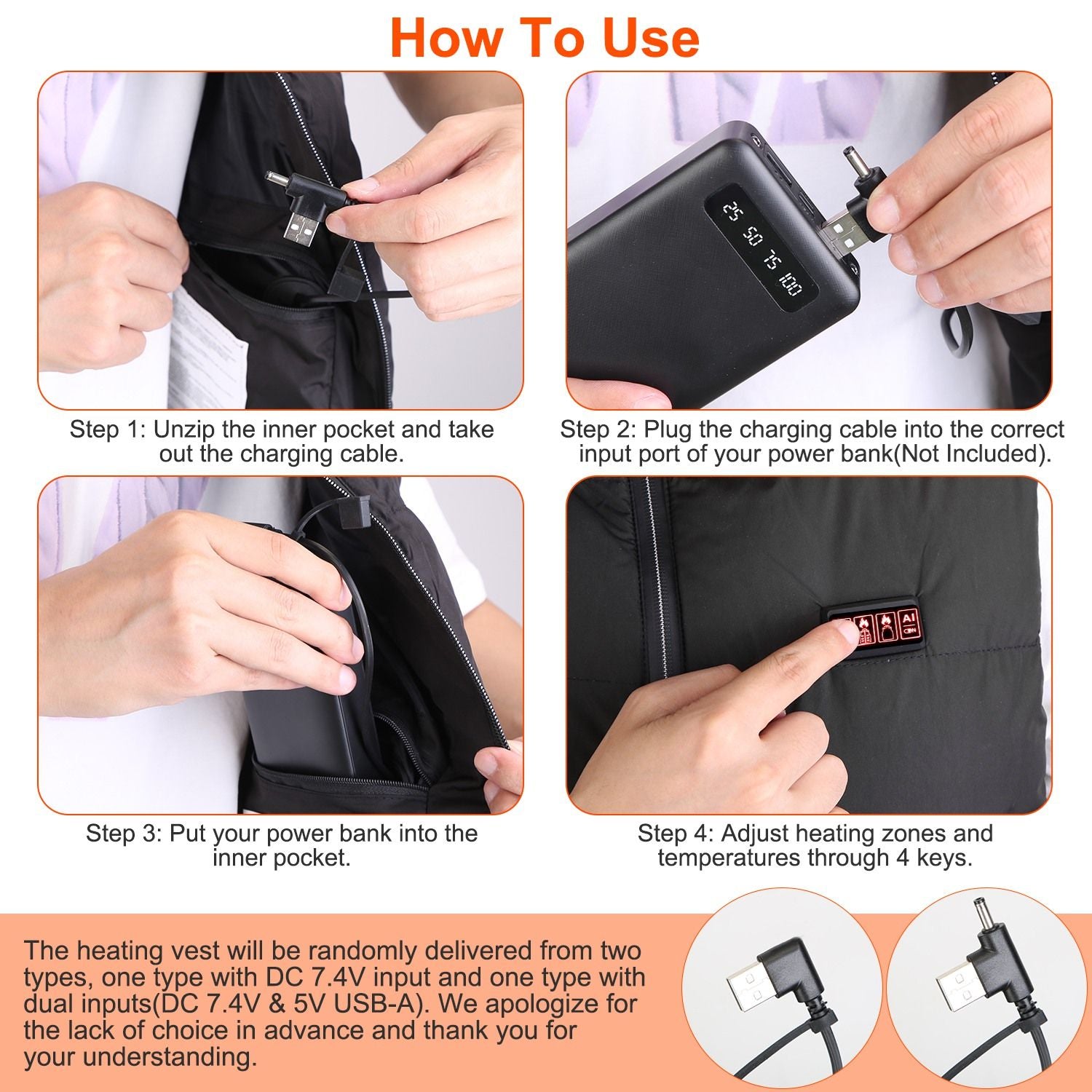 Heated Vest Men/Women with 23 Heating Zones, and 3 Heat Levels