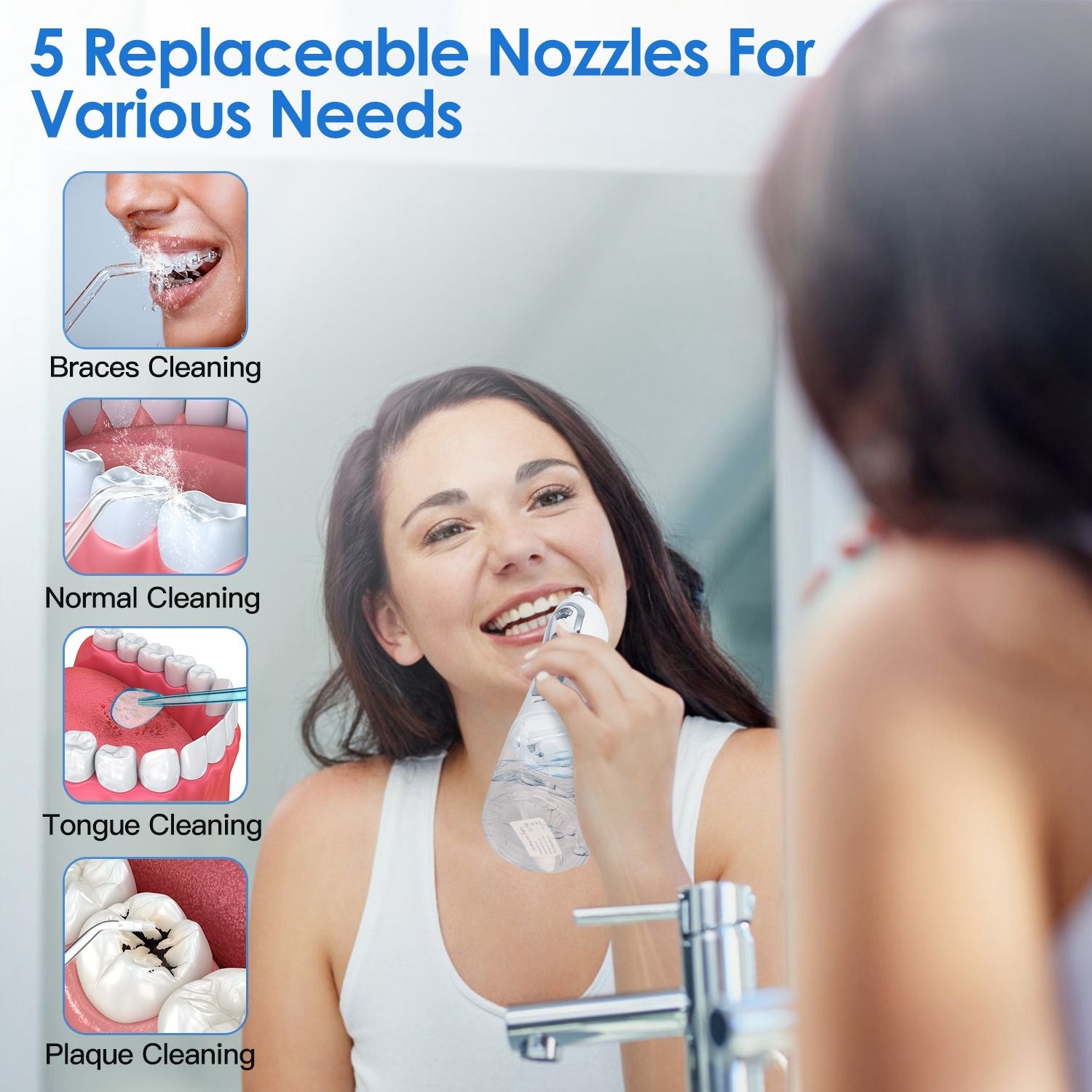 Cordless Rechargeable Dental Oral Irrigator IPX7