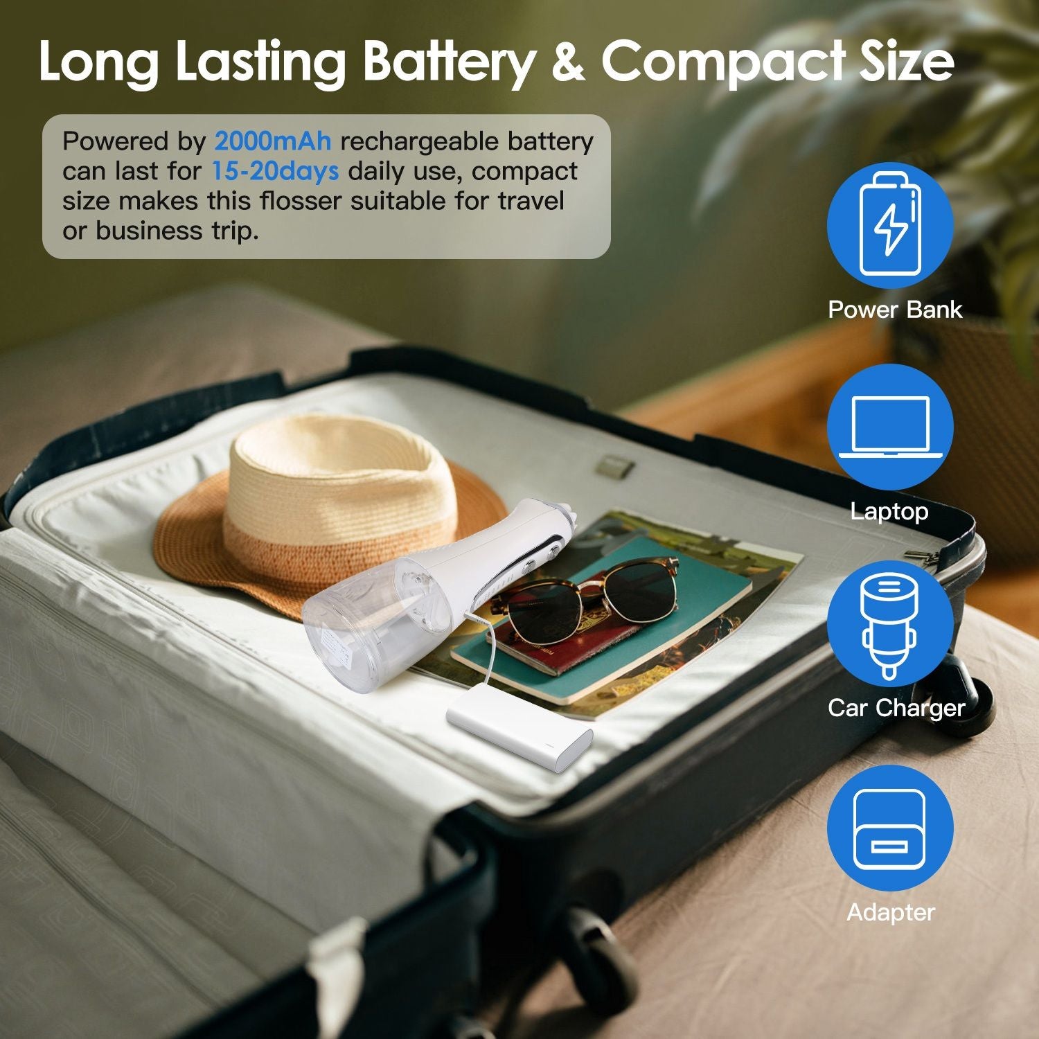 Cordless Rechargeable Dental Oral Irrigator IPX7