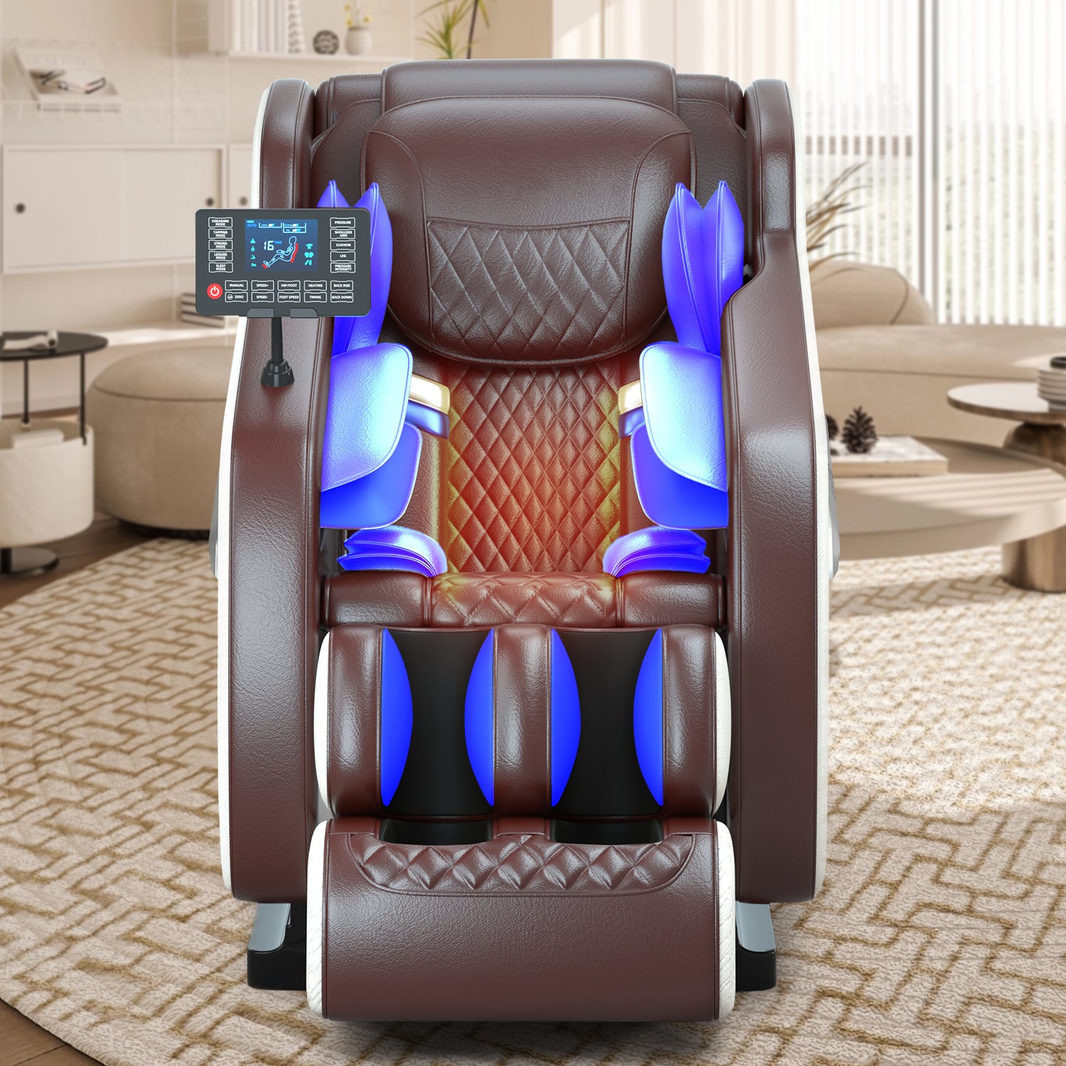 Massage chair, full body zero gravity recliner, with hip heating, foot massage and air massage system.