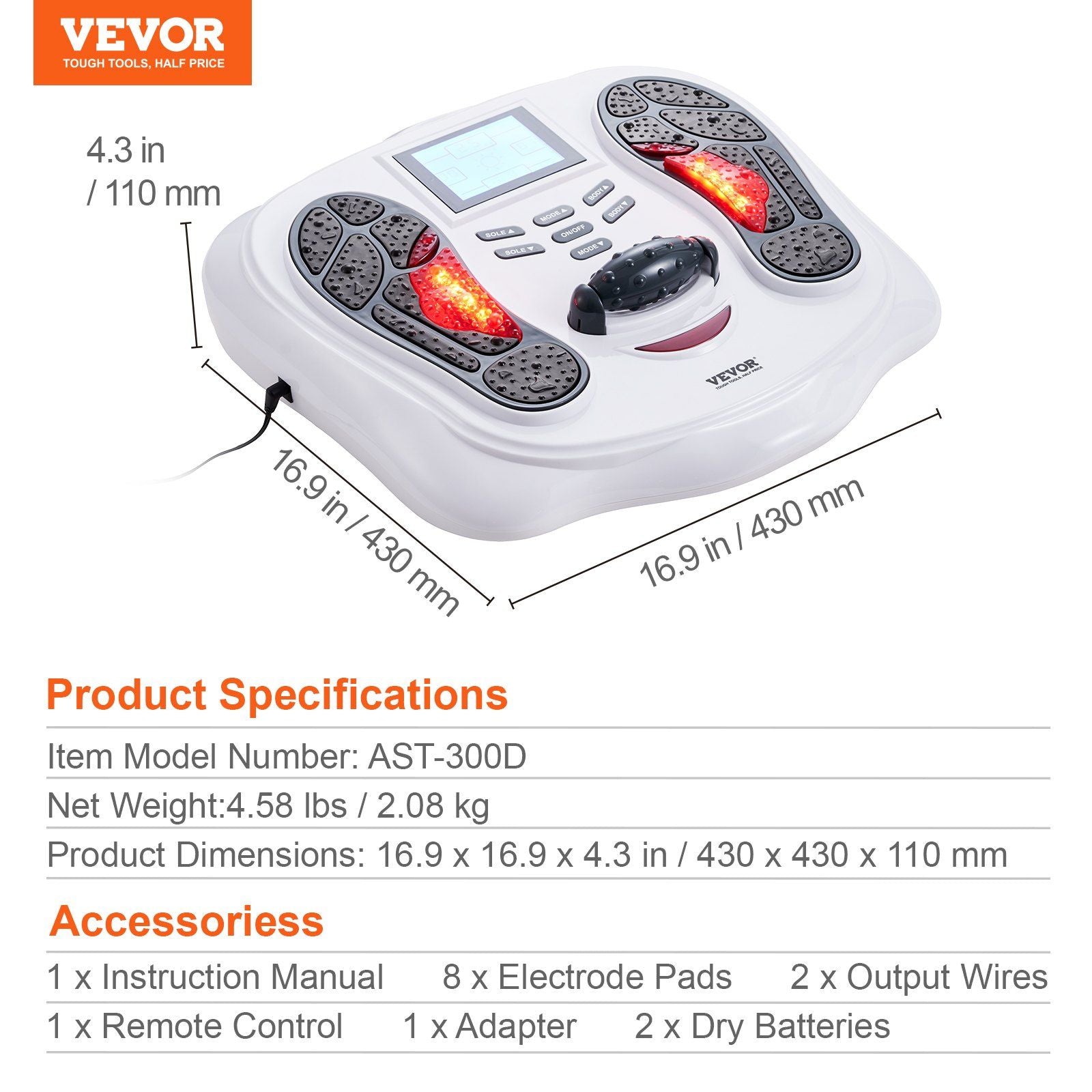 Foot Circulation Stimulator EMS & TENS - Foot Neuropathy Massager (25 Modes)