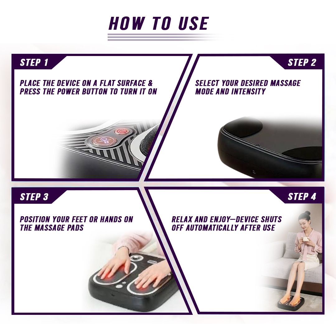 Deep Tissue Electric 6D Rolling & Vibration Foot Massage Machine with heat        Reduces daily stress, tension, and physical anxiety