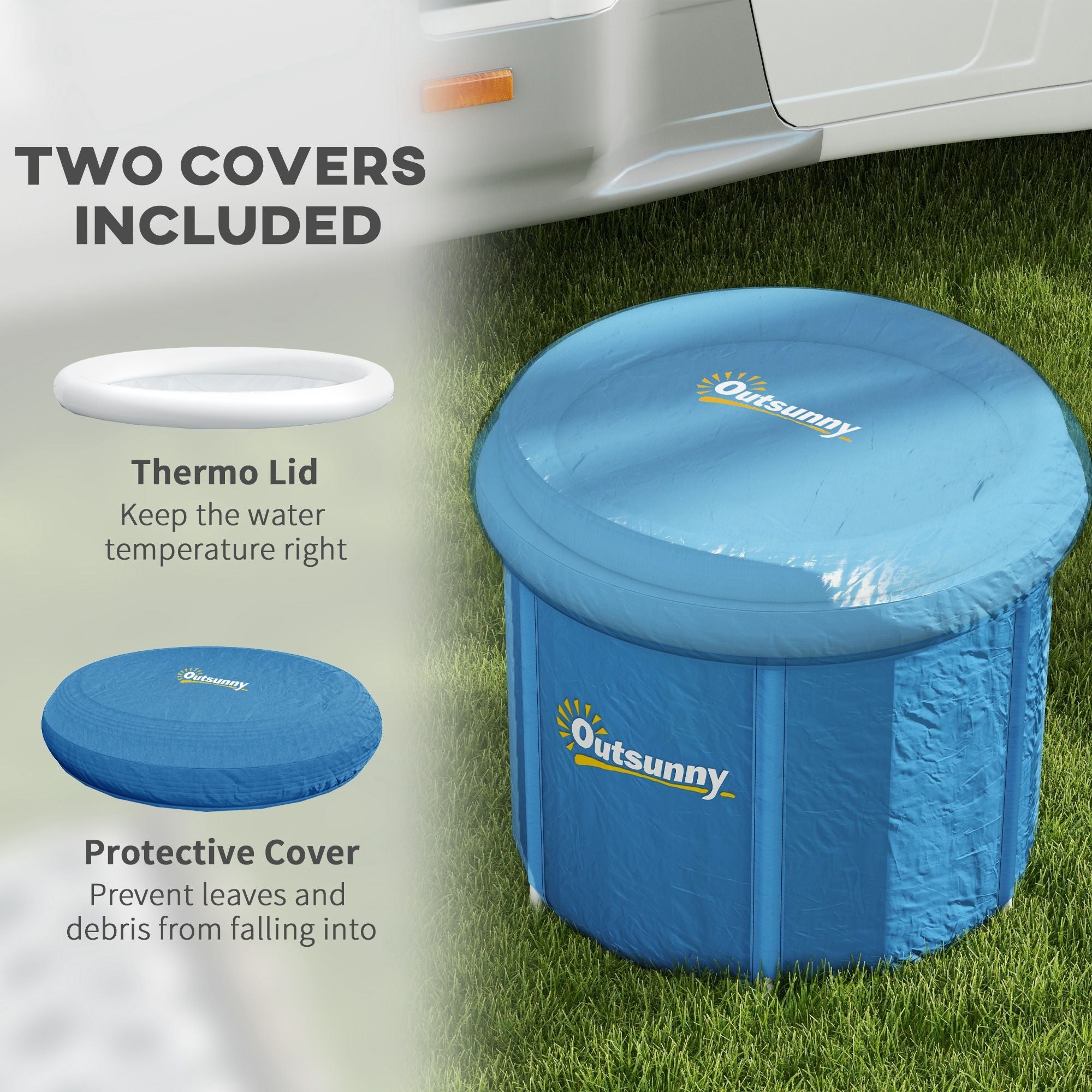 Portable Cold Plunge Tub - Ice Bath Cold Water Therapy Tub with Thermo Lid