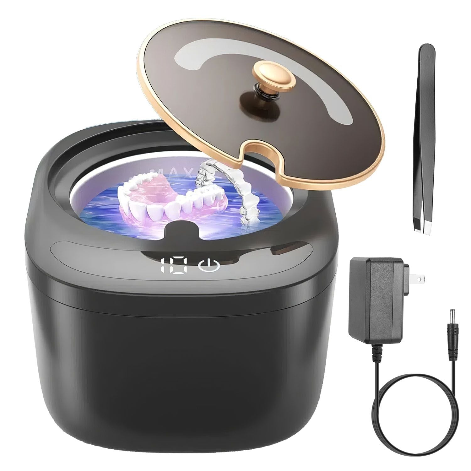45kHz Ultrasonic Cleaning Machine for Retainers, Denture, Mouthguard, Aligners, Dental Trays, Braces, Rings, Jewelry etc