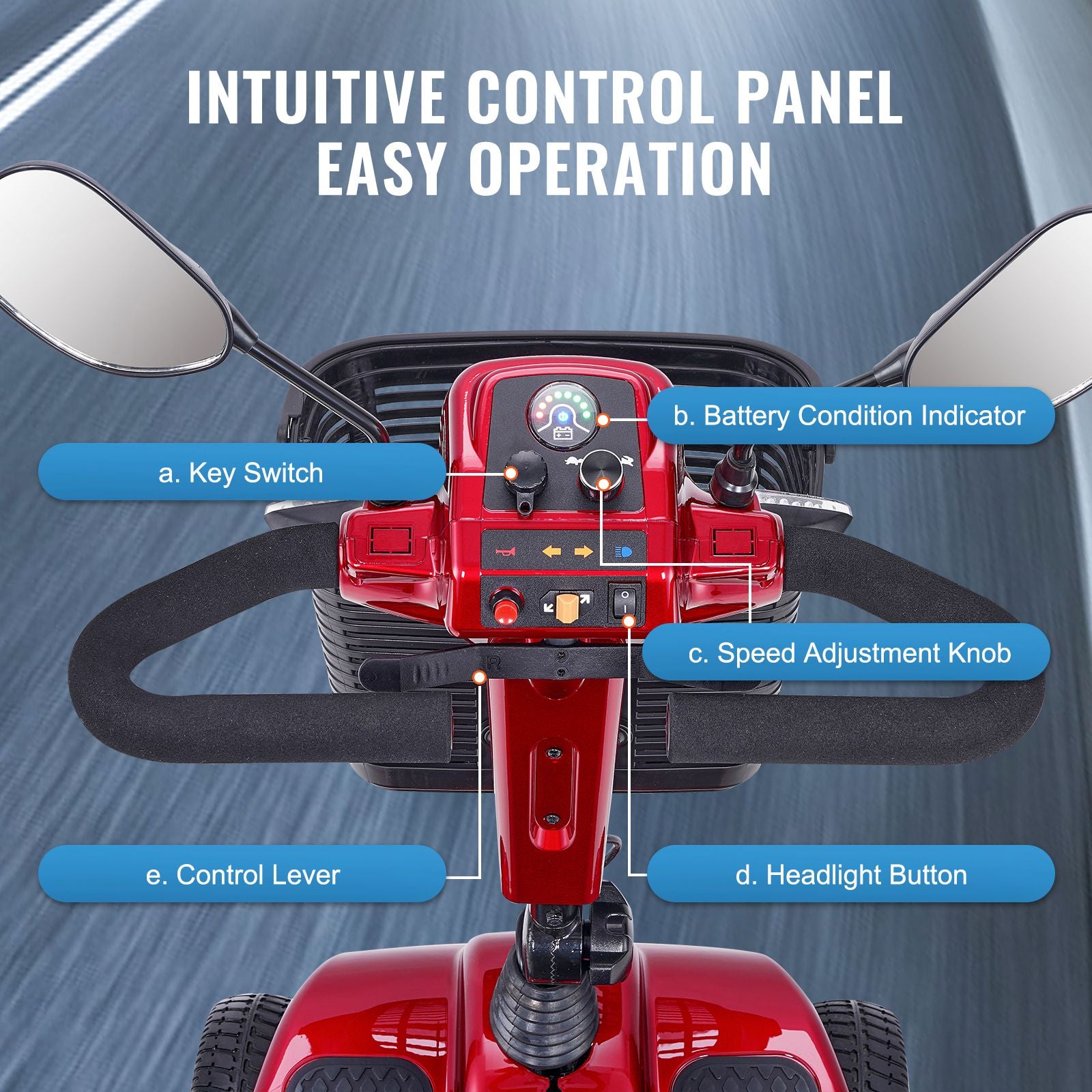 Heavy-Duty 4 Wheel Folding Electric Powered Mobility for Adults & Seniors