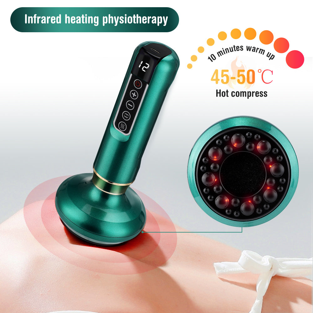 Electric Cupping Massager. Vacuum GuaSha Suction Cup. Anti Cellulite, Beauty Health Scraping Infrared Heat, Slimming Massage Therapy