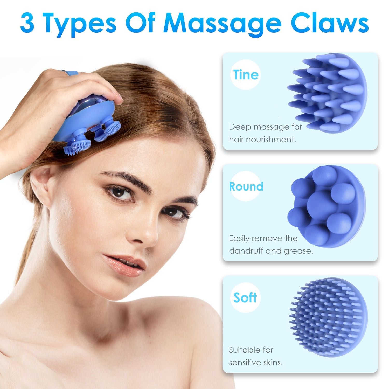 Electric Scalp Massager - Rechargeable Head Mssager IPX7 Waterproof