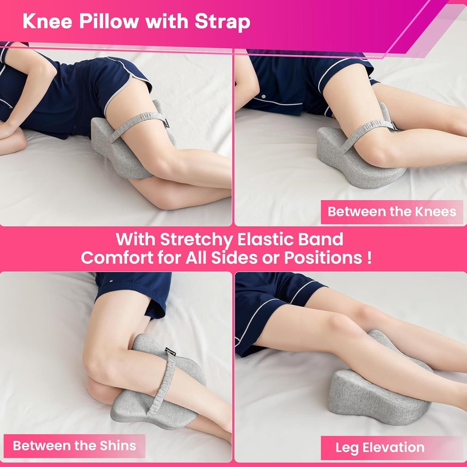 Smooth Spine Alignment / knee Memory Foam Pillow for Back Hip Pain, Spine Aligning, Sciatica, Surgery Recovery, Pregnancy